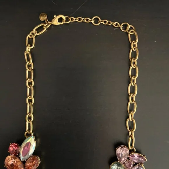 J.Crew Multicolor Crystal Statement Necklace Rainbow Pride Rare Collecto… - Picture 9 of 11